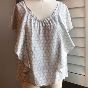 Anthropologie flutter sleeve silk blouse 4